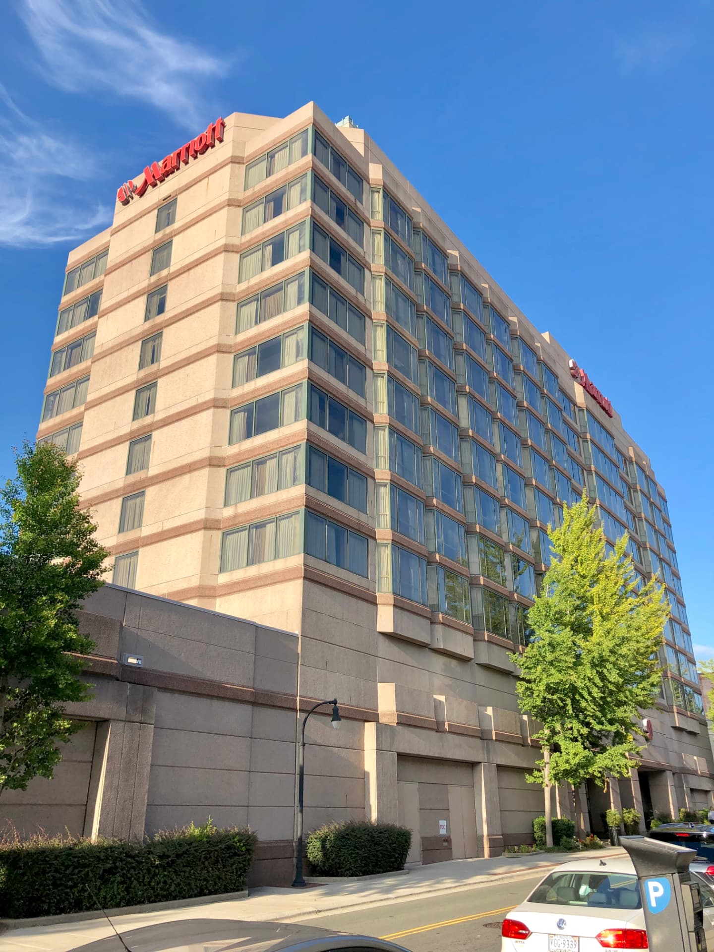 Exterior of the Durham Marriott City Center hotel in Durham, North Carolina